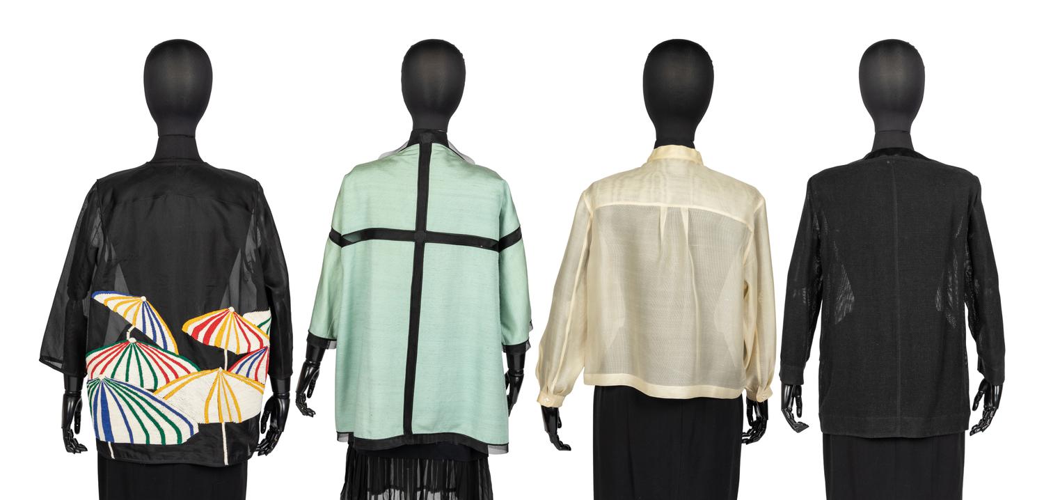 Four Geoffrey Beene Items: Three Jackets & One Top, 1990s