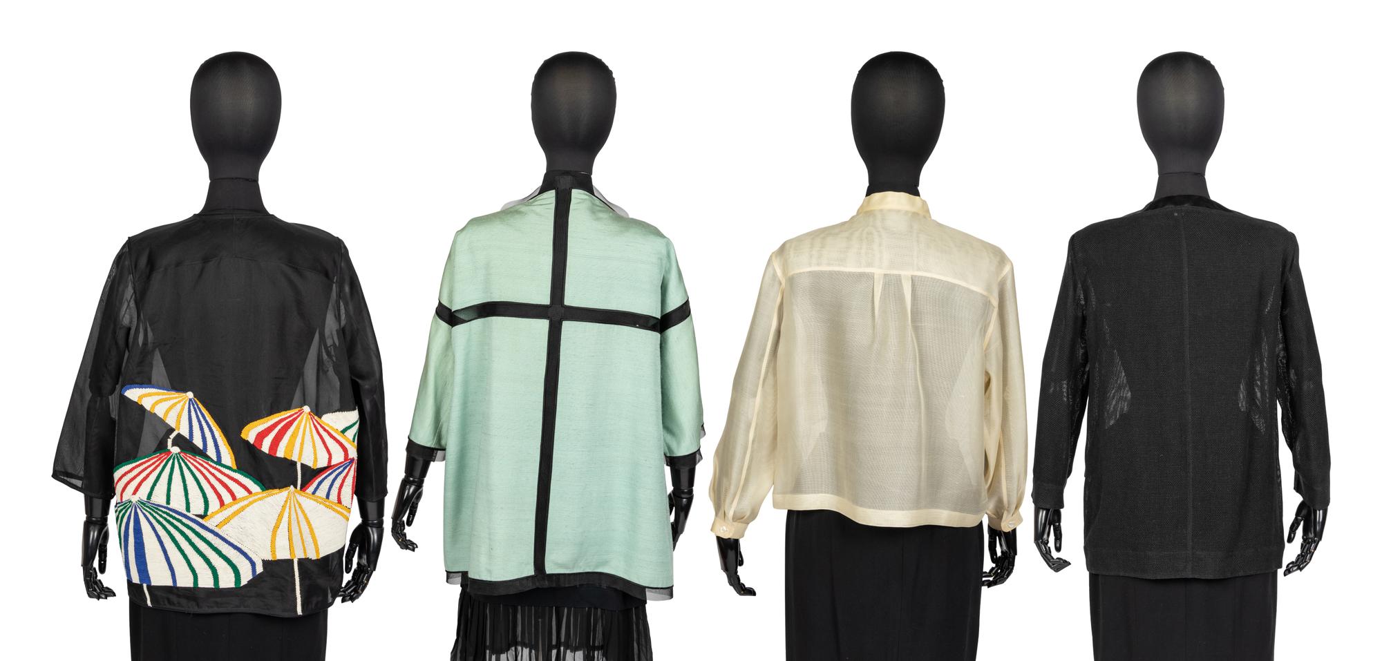 Four Geoffrey Beene Items: Three Jackets & One Top, 1990s