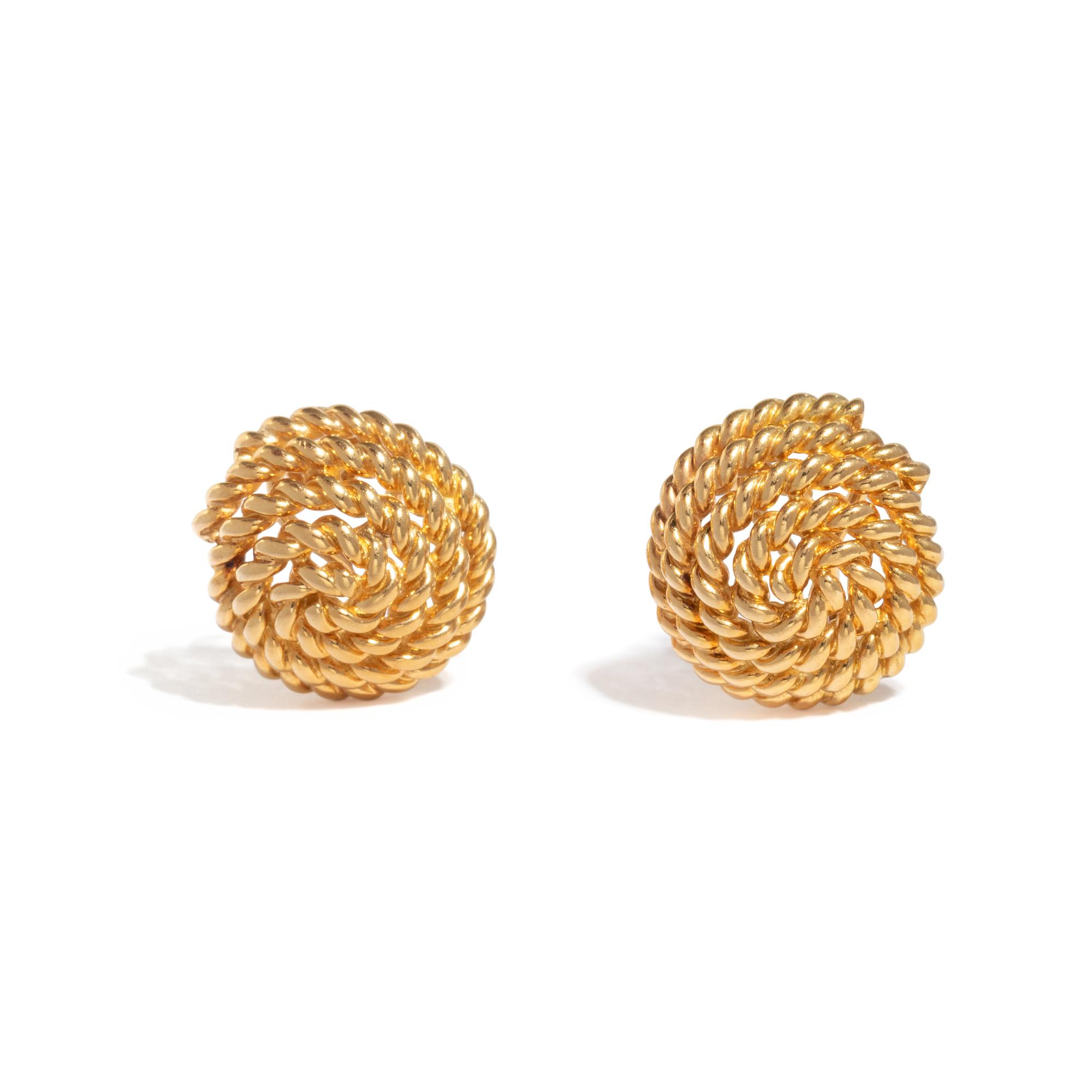 TIFFANY & CO., YELLOW GOLD CLIP EARRINGS
