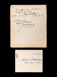 A Group of Jack Dempsey and Georges Carpentier Signed Autograph Items,