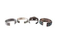 Southwestern-style Silver and Turquoise Cuff Bracelets