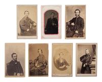 [CIVIL WAR]. A group of 7 photographs of unidentified naval officers, incl. 2 with Brown Water Navy imprints, comprising: