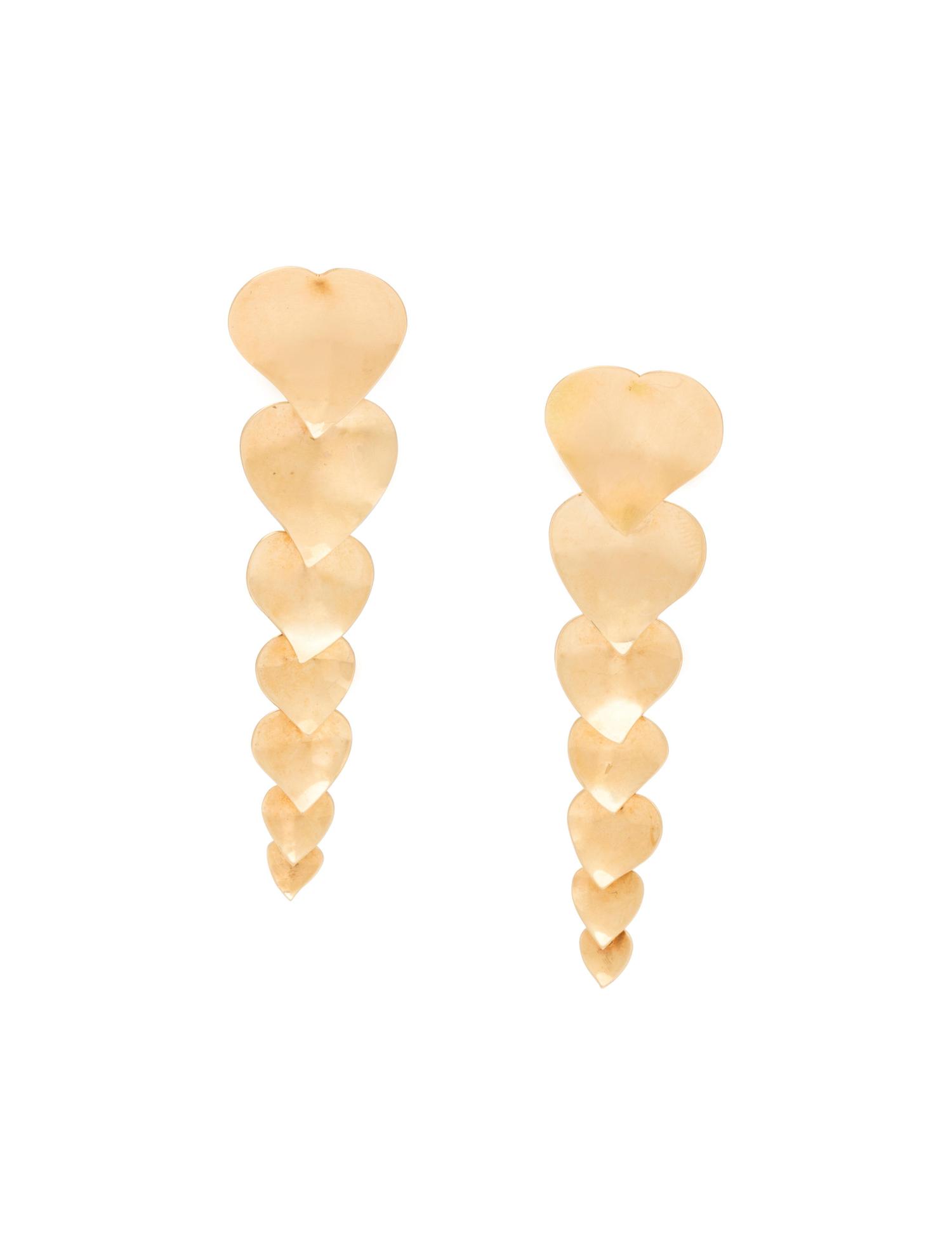 YELLOW GOLD HEART MOTIF EARRINGS