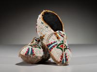 Plains Child's Beaded Hide Moccasins