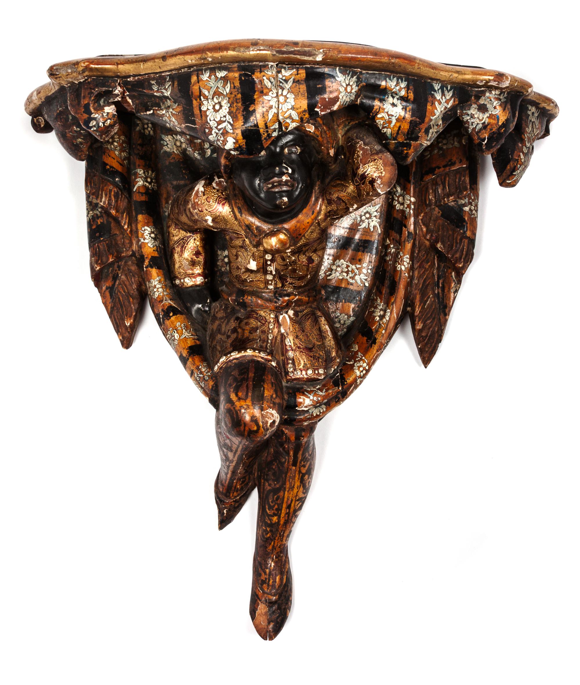 A Blackamoor Giltwood Wall Bracket Height 15 inches.