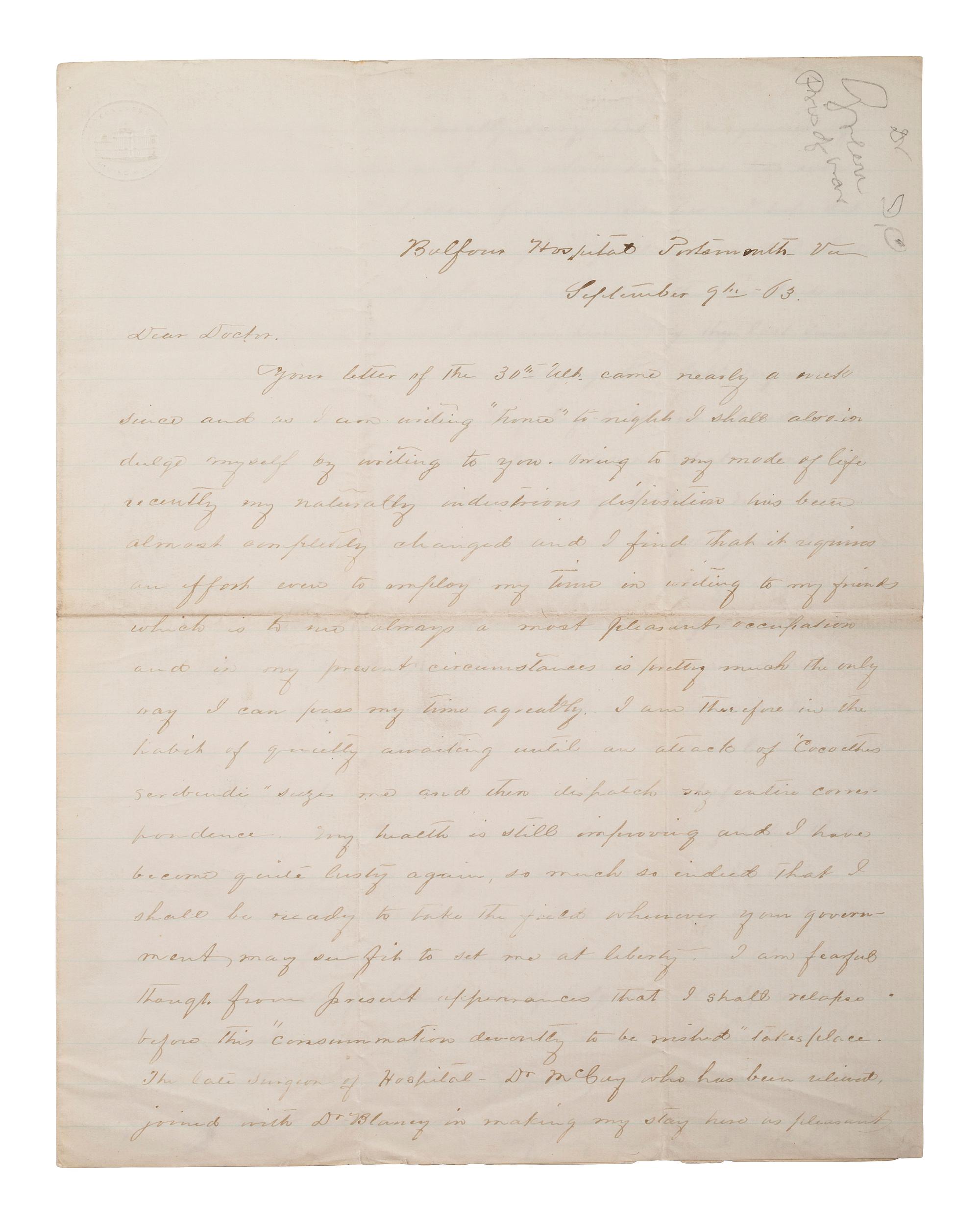 [MILITARIA] 19th c. docs and imprints incl. Civil War content from Estate of Carroll J. Delery III.