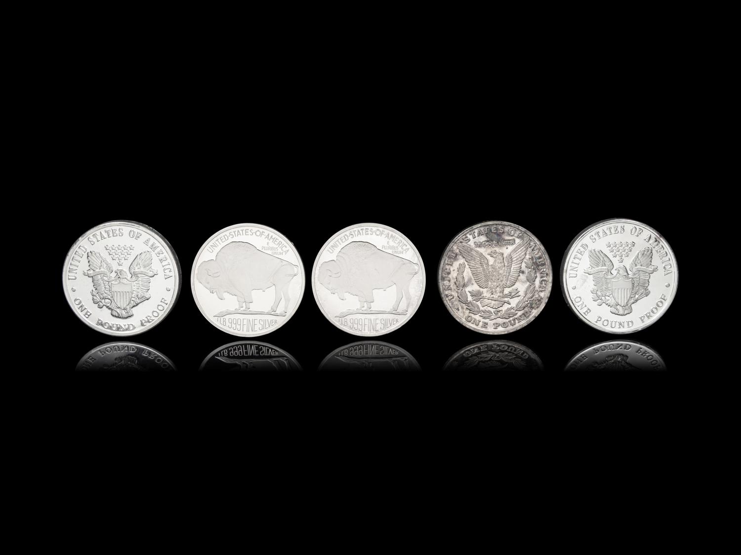 [PRIVATE ISSUE] Five 1-Pound Silver Rounds