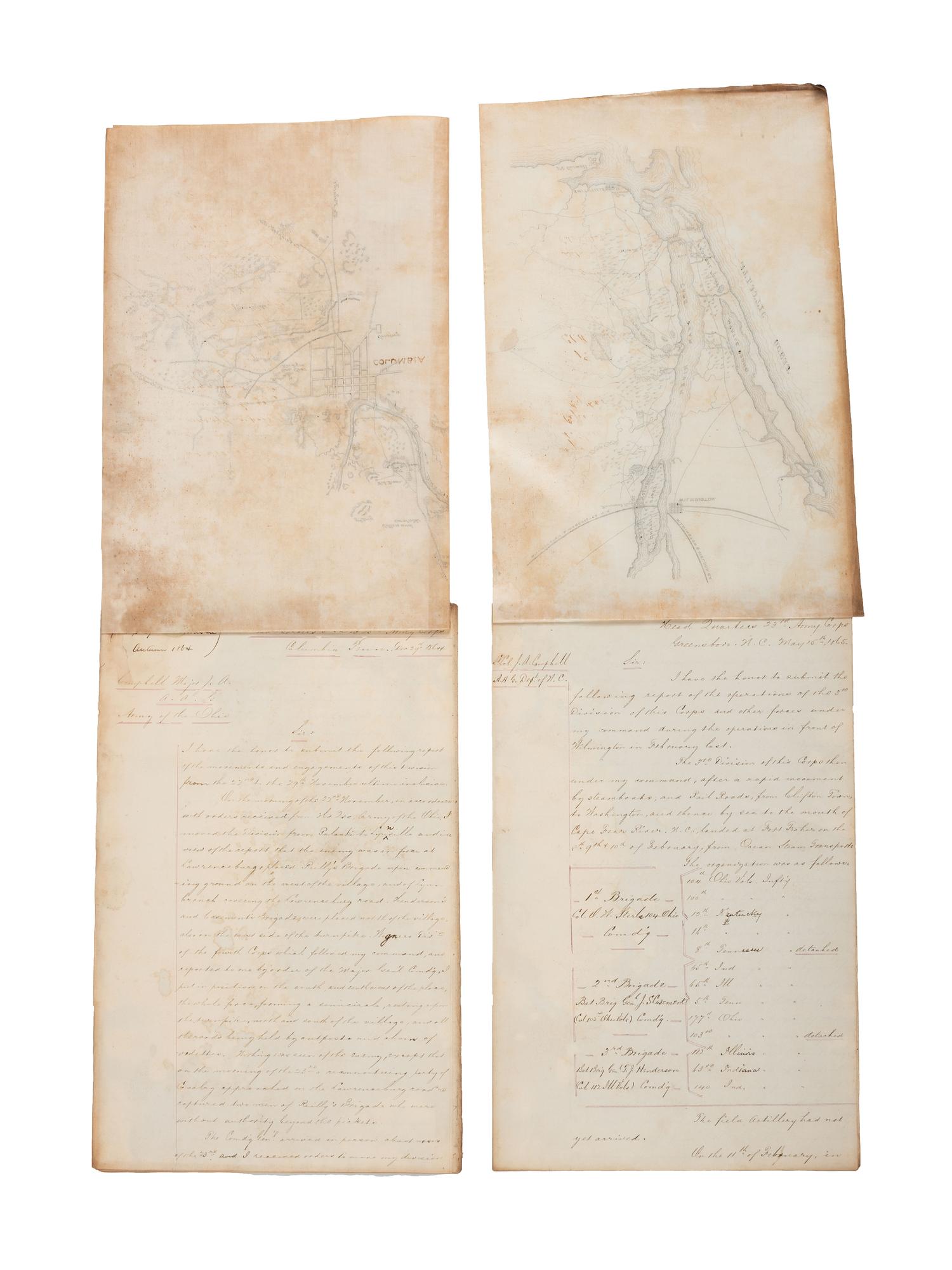 [CIVIL WAR]. Military reports, maps, post-war letters from Union and Confederate officers, and other papers gathered by Union Army officer Louis-Philippe-Albert d'Orléans, comte de Paris (1838-1894), while conducting research for his book History of the Civil War in America .