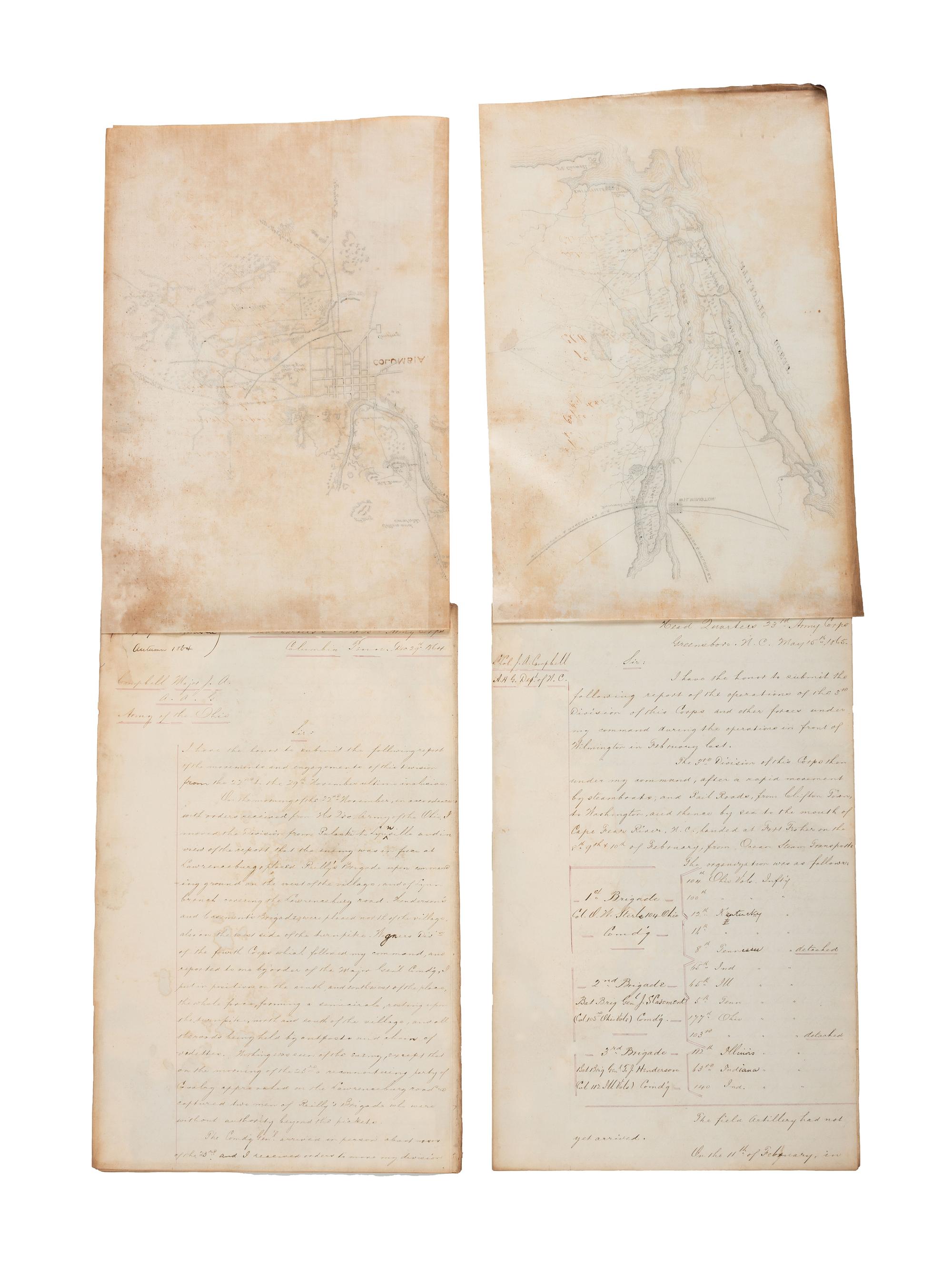 [CIVIL WAR]. Military reports, maps, post-war letters from Union and Confederate officers, and other papers gathered by Union Army officer Louis-Philippe-Albert d'Orléans, comte de Paris (1838-1894), while conducting research for his book History of the Civil War in America .