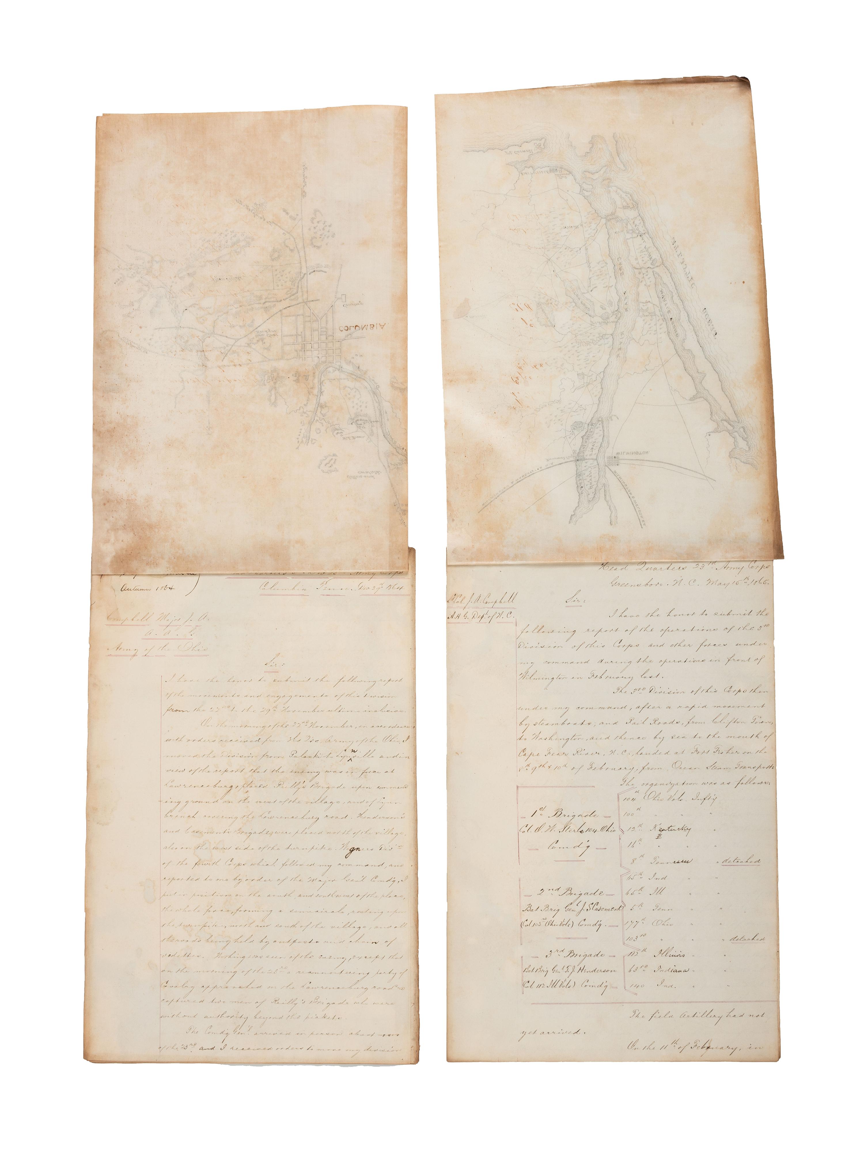 [CIVIL WAR]. Military reports, maps, post-war letters from Union and Confederate officers, and other papers gathered by Union Army officer Louis-Philippe-Albert d'Orléans, comte de Paris (1838-1894), while conducting research for his book History of the Civil War in America .