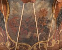 [CIVIL WAR]. Hand-painted snare drum depicting Zouaves in battle. Manufactured by C.H. Eisenbrandt, Baltimore, MD, ca 1860-1865.