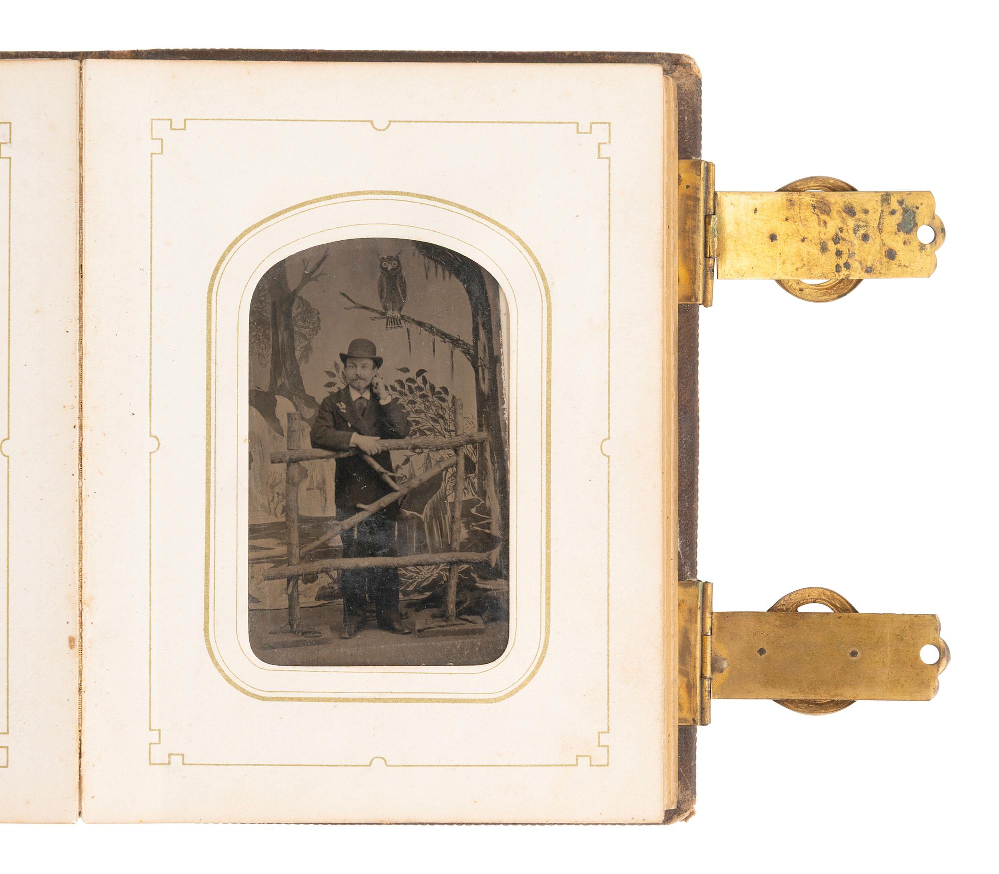 [EARLY PHOTOGRAPHY]. CDV album containing portraits of American sculptor Clark Mills' family, incl. T. Fisk Mills.