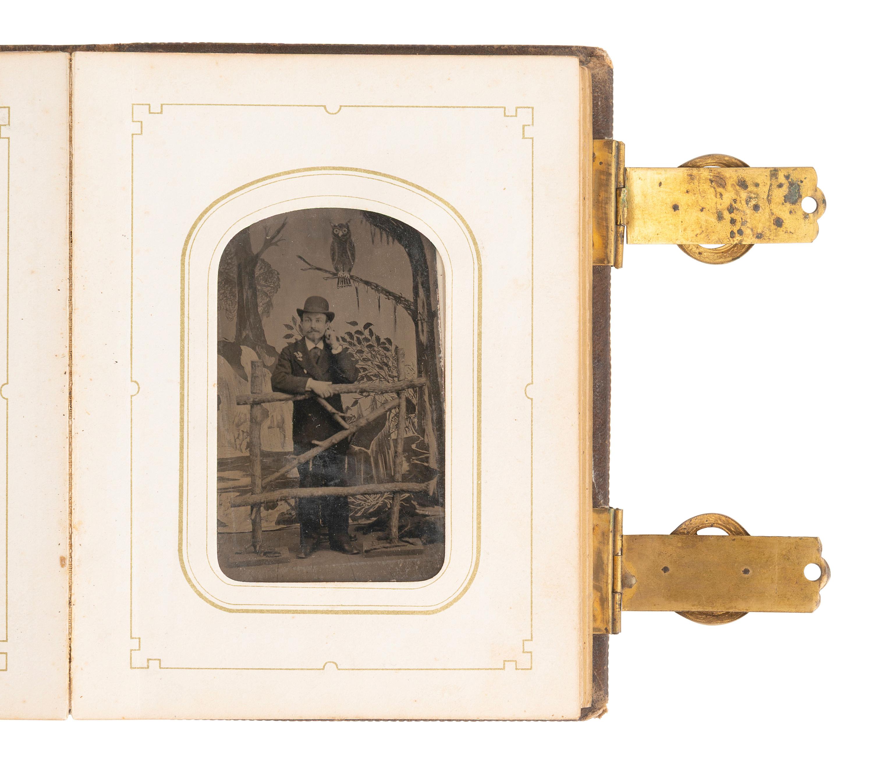 [EARLY PHOTOGRAPHY]. CDV album containing portraits of American sculptor Clark Mills' family, incl. T. Fisk Mills.