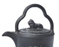 A Wedgwood and Bentley Black Basalt Covered Teapot