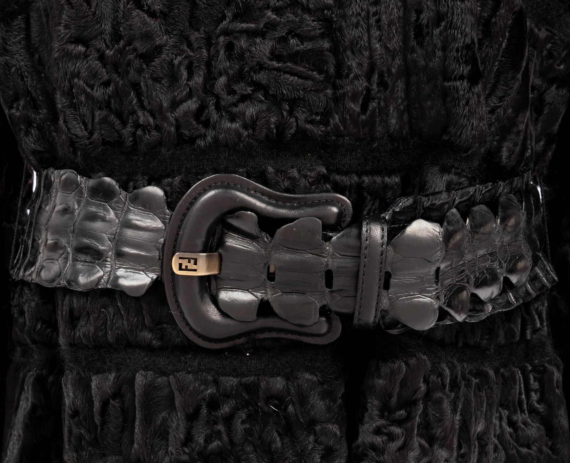 Fendi Mohair Jacket with Alligator Belt