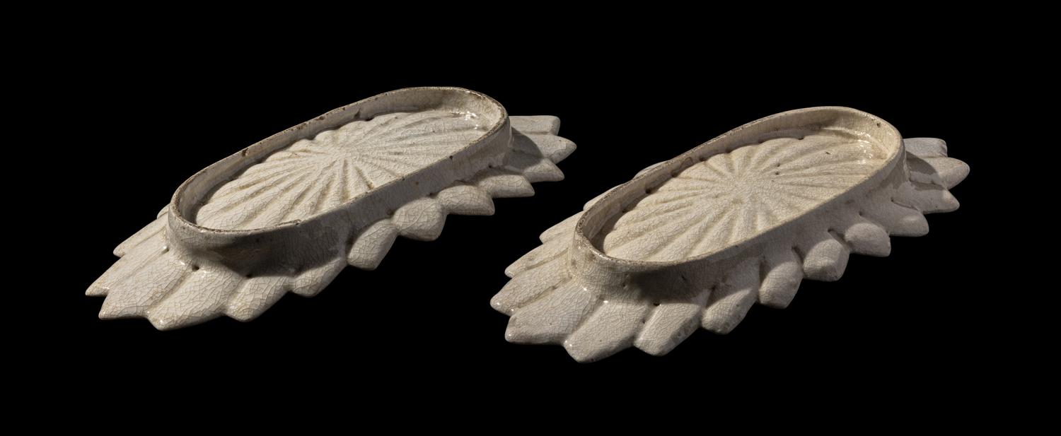 A Set of Five Japanese Shino-Oribe Dishes