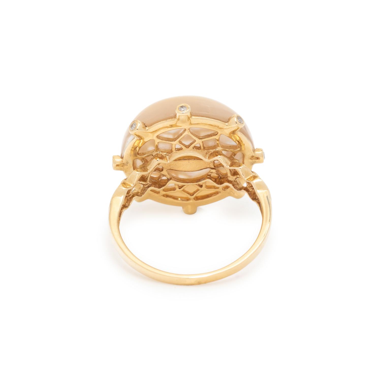MOTHER-OF-PEARL AND DIAMOND RING