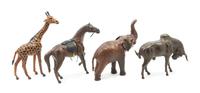 Four Leather-Clad Animals Height of tallest 16 inches. — 20TH CENTURY