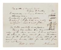 LINCOLN, Abraham (1809-1865). Autograph legal document signed ("A. Lincoln") to James H. Matheny. Springfield, Illinois, 3 October 1845.