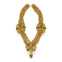 Chanel, Rare Gripoix Pâte de Verre & Chain Necklace