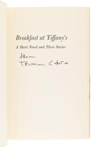 CAPOTE, Truman (1924-1984). Breakfast at Tiffany's . New York: Random House, 1958.
