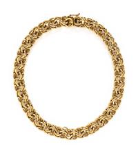 YELLOW GOLD DOUBLE LINK CHAIN NECKLACE