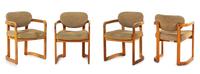 Madison Furniture Industries , Mid-20th Century, a set of four modernist bentwood dining chairs