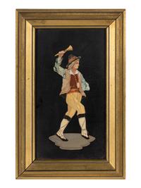 Three Framed Continental Pietra Dura Plaques Depicting Musicians