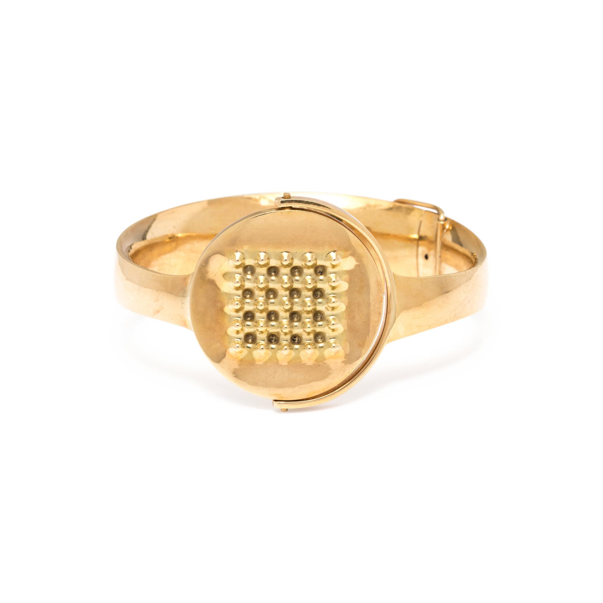 MODERNIST, YELLOW GOLD BANGLE BRACELET