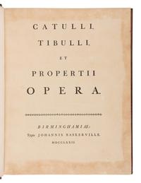 [BASKERVILLE PRESS]. A complete bound set of classical texts uniformly bound in fine 18th-century morocco, all published in Birmingham by Baskerville, comprising: