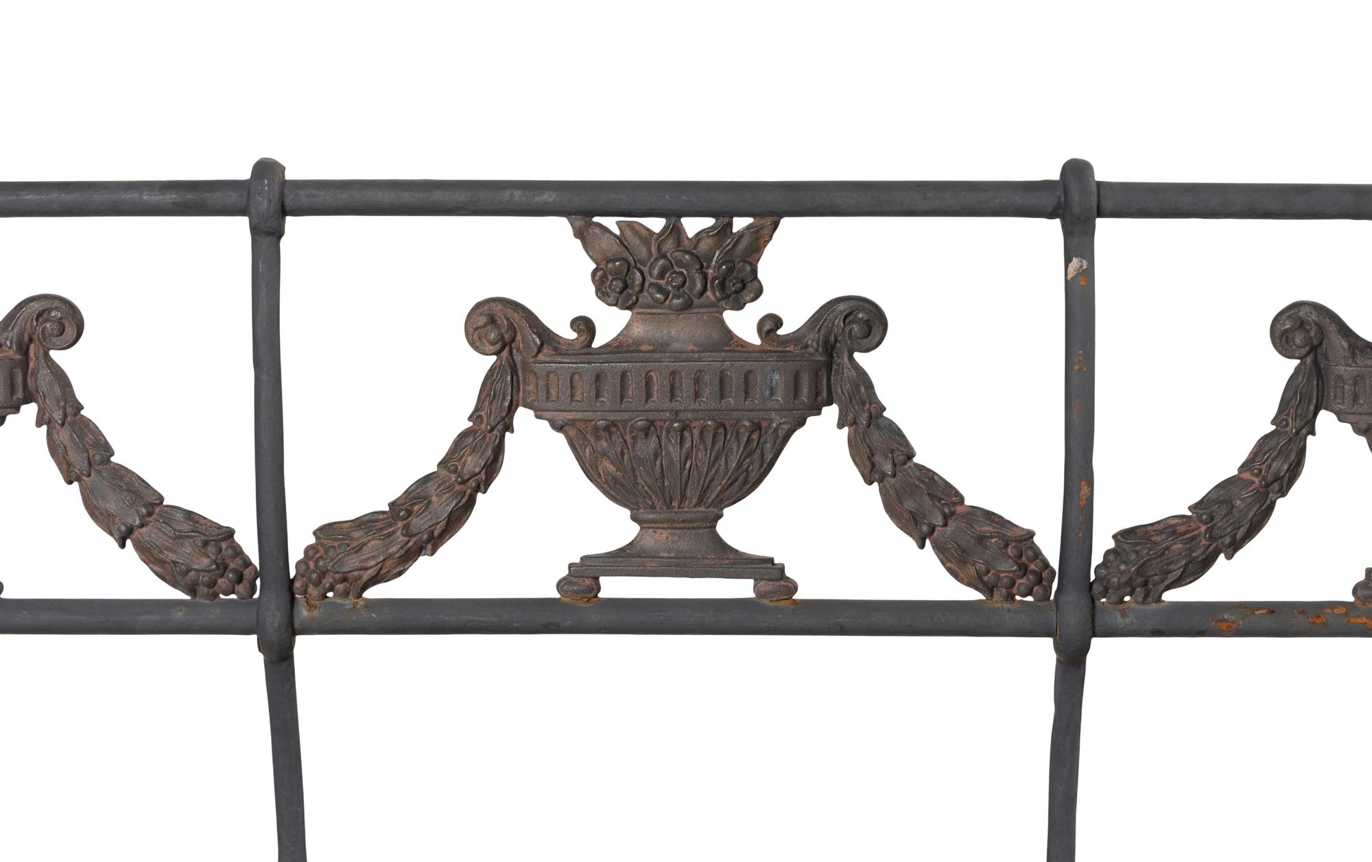 A Neoclassical Cast Iron Eight-Piece Garden Suite