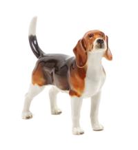 A Porcelain English Foxhound Figure Width 5 1/2 inches.