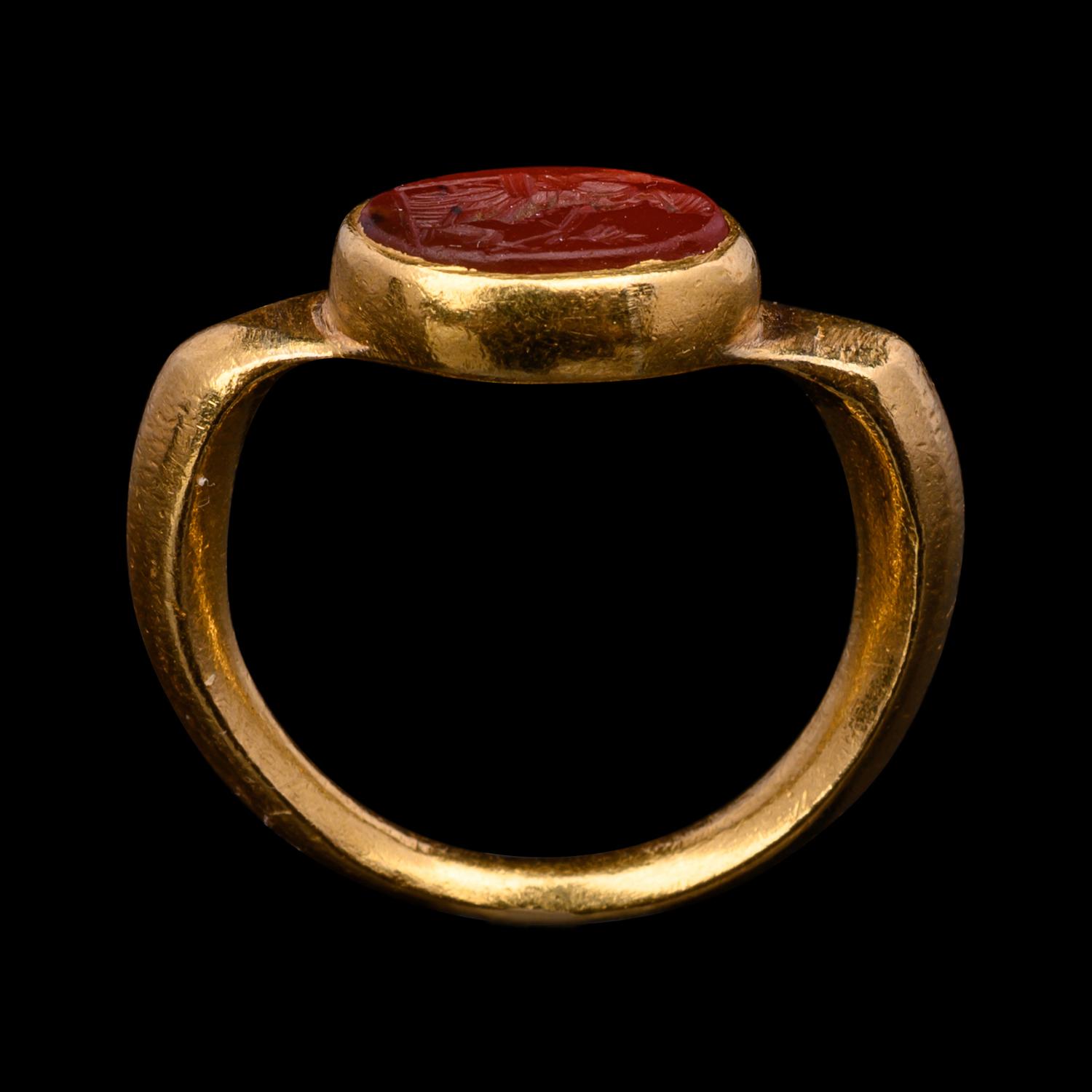 A Roman Carnelian Ringstone with Fortuna