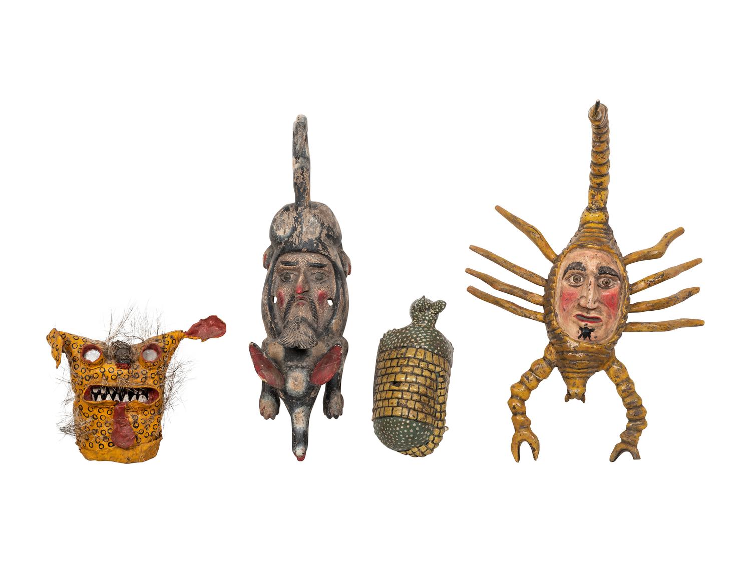 Four Mexican Animal Form Festival Masks
