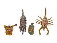 Four Mexican Animal Form Festival Masks