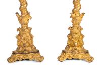 A Pair of French Baroque Style Gilt Bronze Five-Light Candelabra