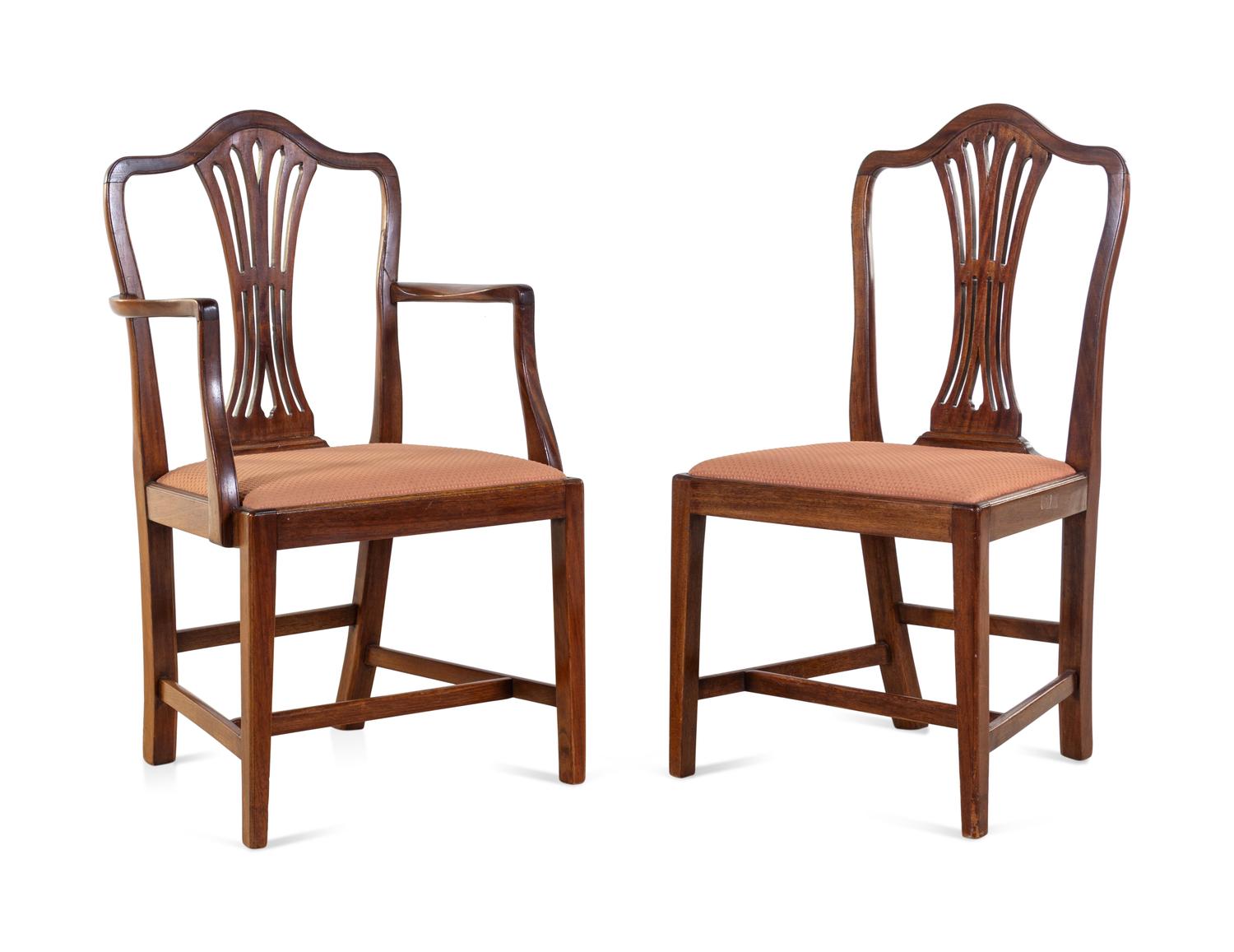 A Set of Twelve Federal Style Mahogany Dining Chairs