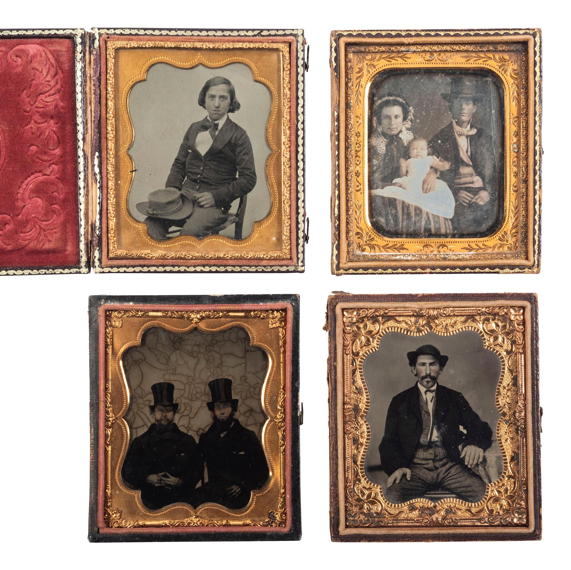 [EARLY PHOTOGRAPHY]. A collection of 26 portraits of subjects with hats.