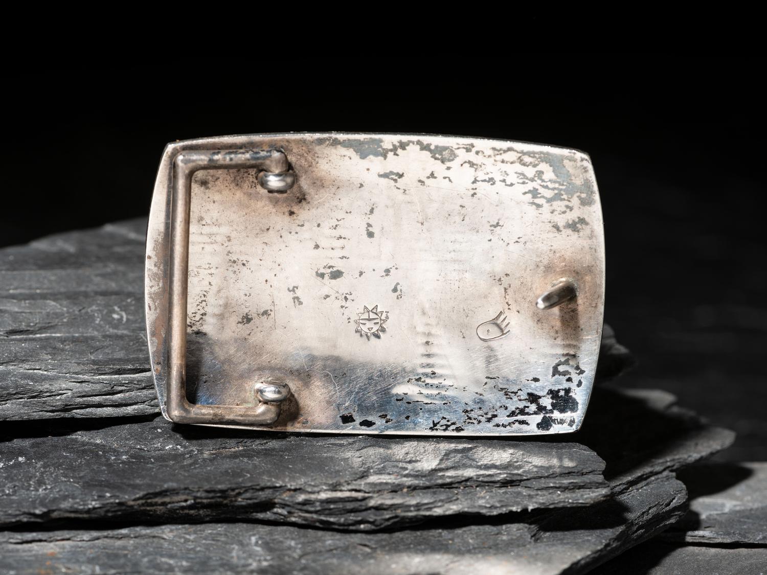 Silver Overlay Pendant and Belt Buckle