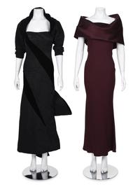 Two Designer Evening Dresses: One Bob Mackie and One John Galliano, 1990s