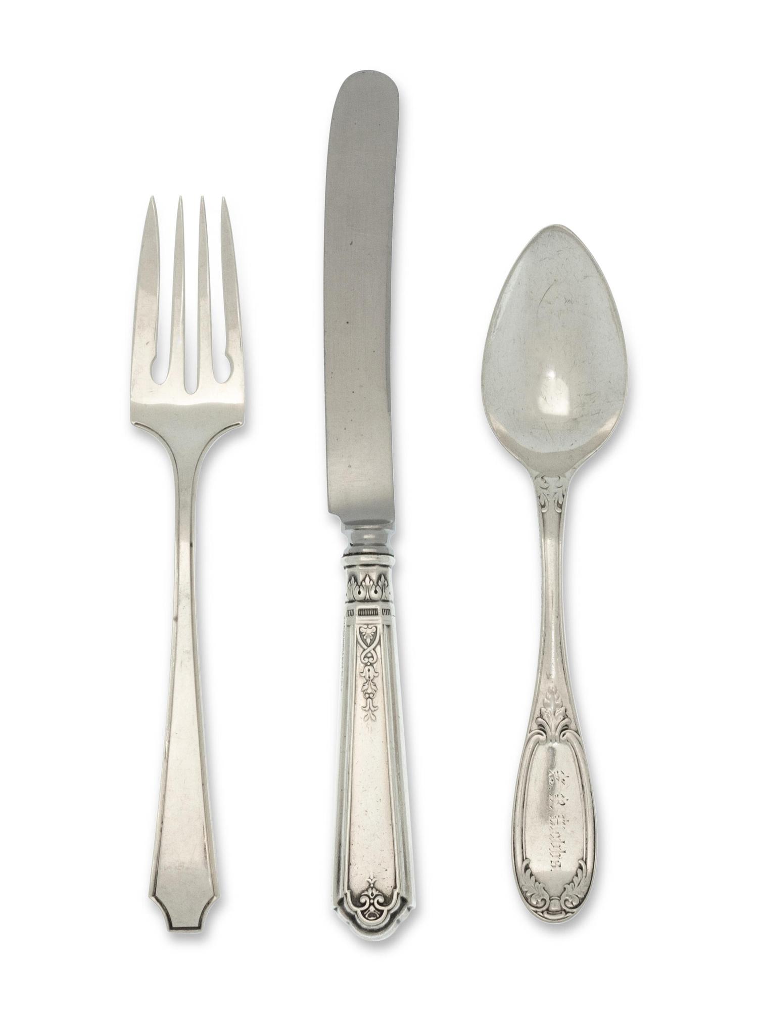A Group of American Silver and Silver-Plate Flatware Articles