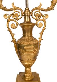 A Pair of Louis Philippe Gilt Bronze Urn-Form Candelabra