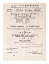 [AFRICAN AMERICANA.] "Pictures of Distinguished Negroes" advertising catalog issued by The Associated Publishers. Washington, D.C., n.d. [ca. 1940s].