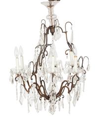A Louis XV Style Cut Glass and Gilt Metal Chandelier