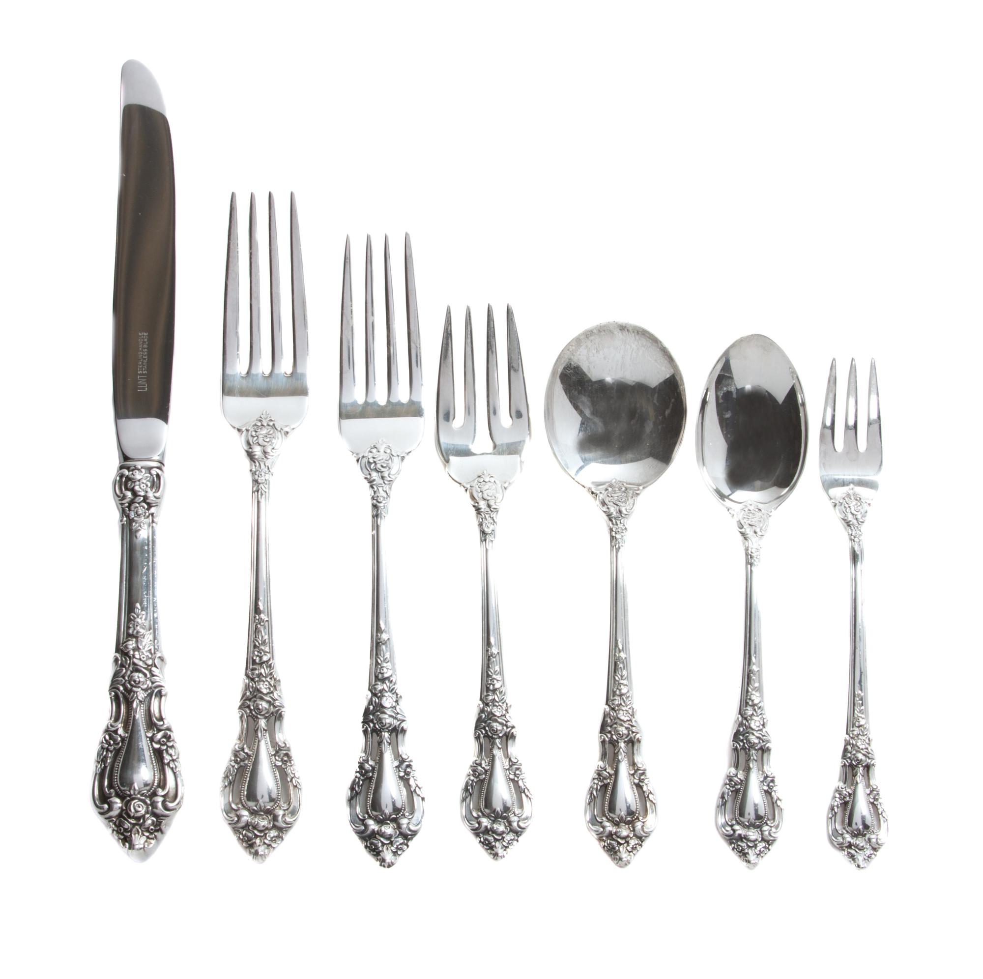 An American Silver Flatware Service for Eight Length of first 9 inches. — LUNT