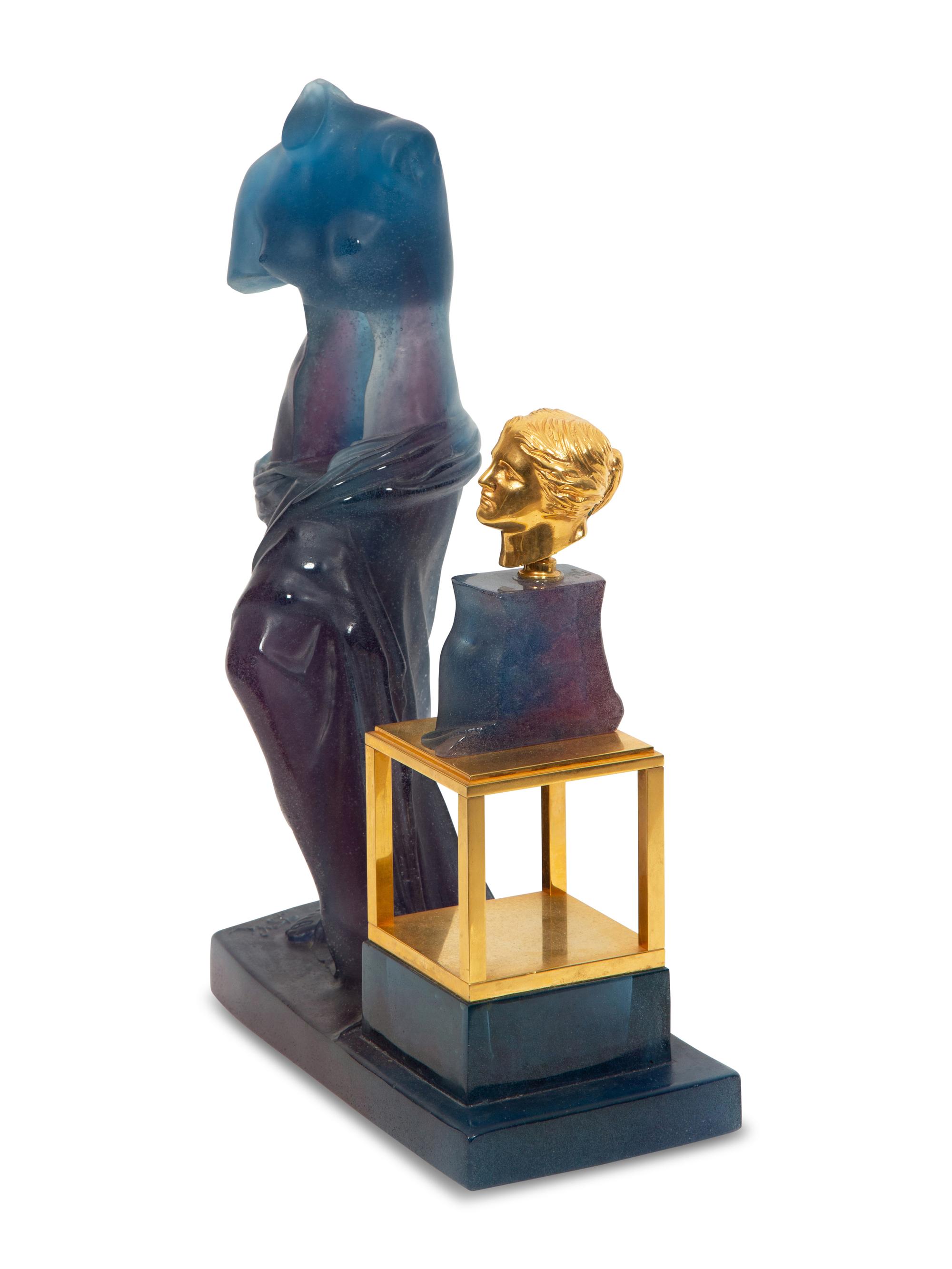 A Daum Pâte de Verre and Bronze Sculpture, Le désir hyperrationnel
