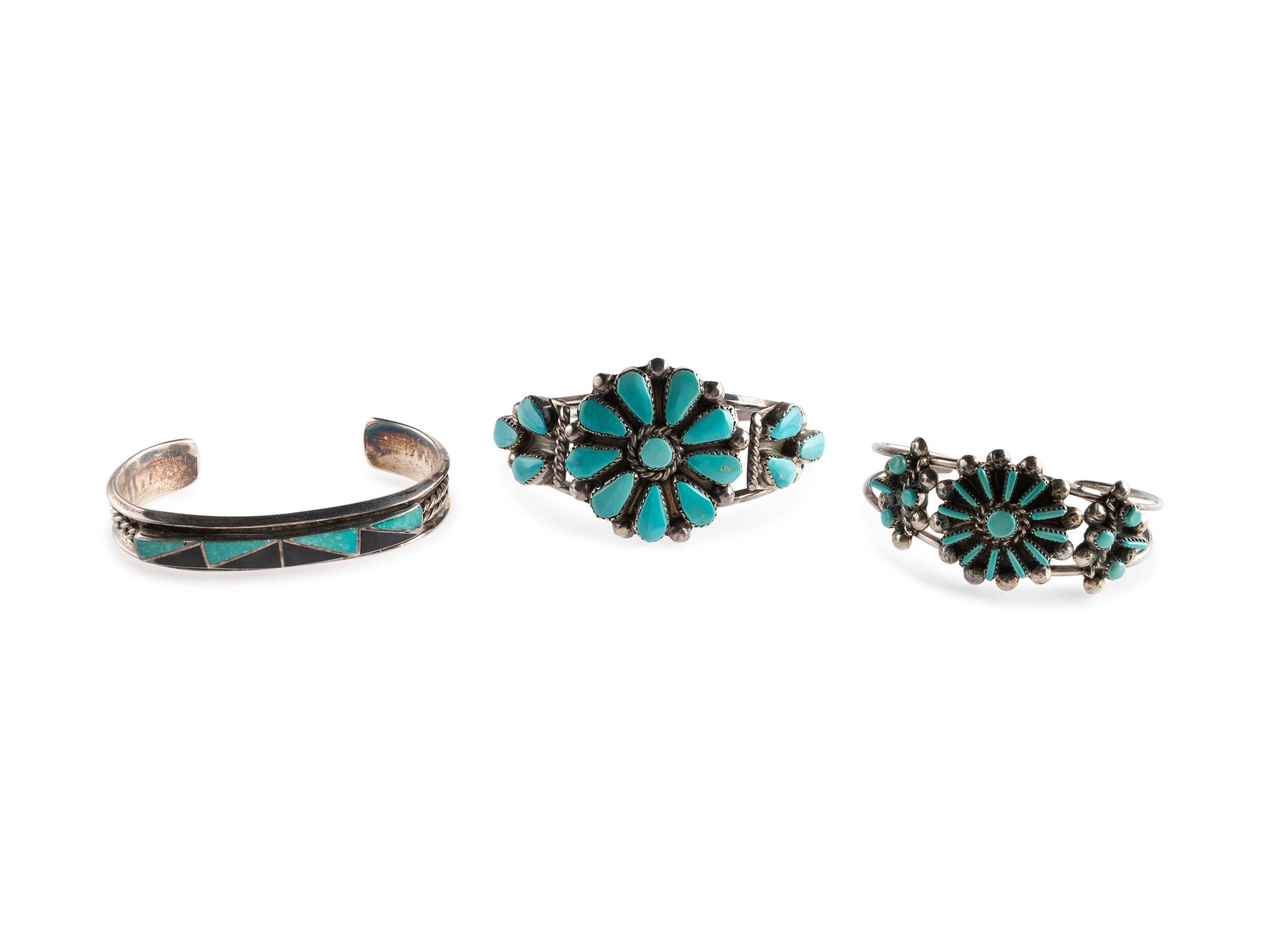 Zuni Cuff Bracelets, with Inlay