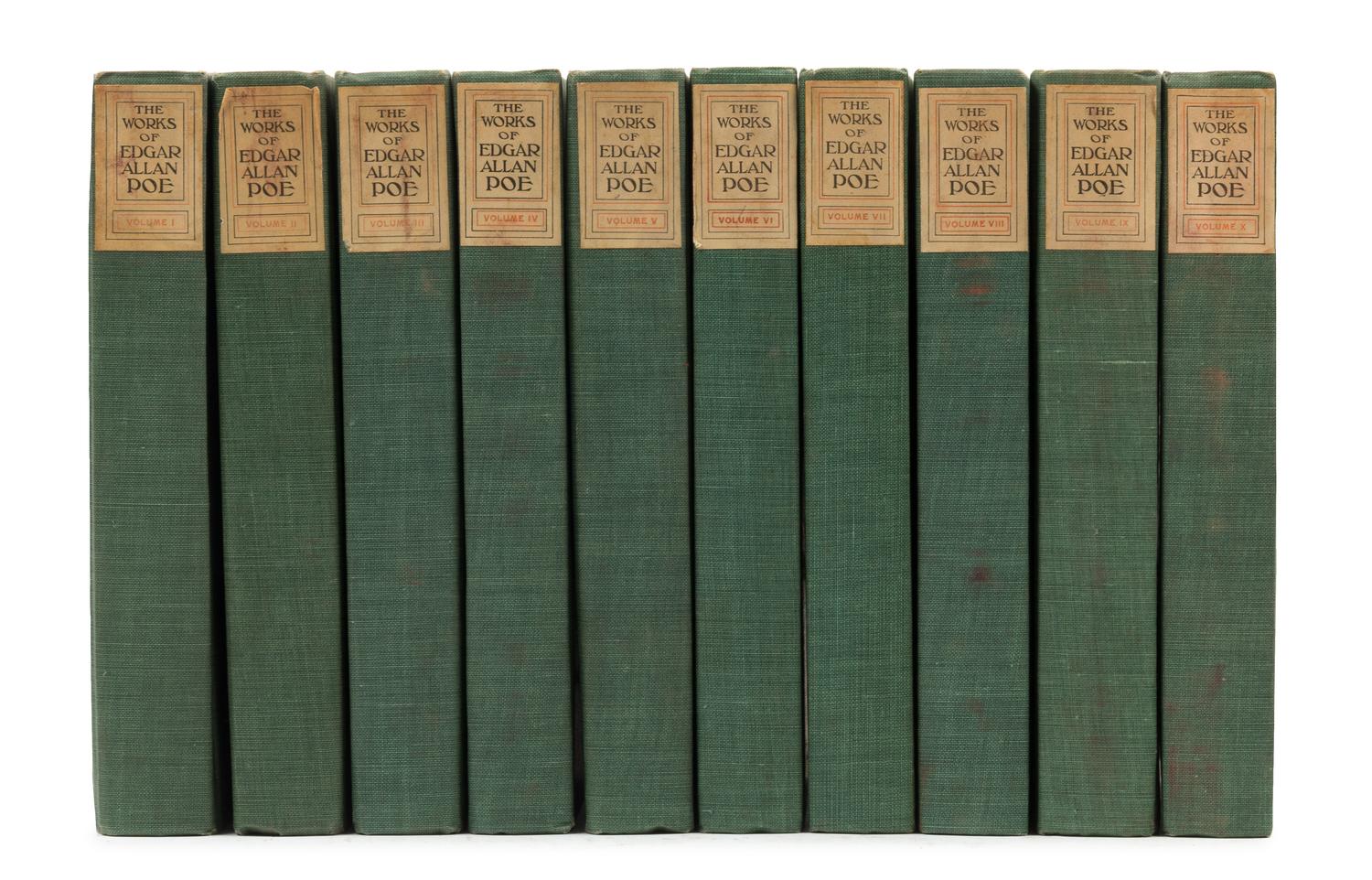 POE, Edgar Allan (1809-1849). Works. Akron: The Werner Company, 1908. 10 volumes.