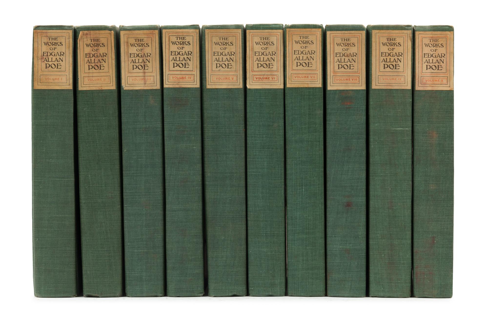 POE, Edgar Allan (1809-1849). Works. Akron: The Werner Company, 1908. 10 volumes.