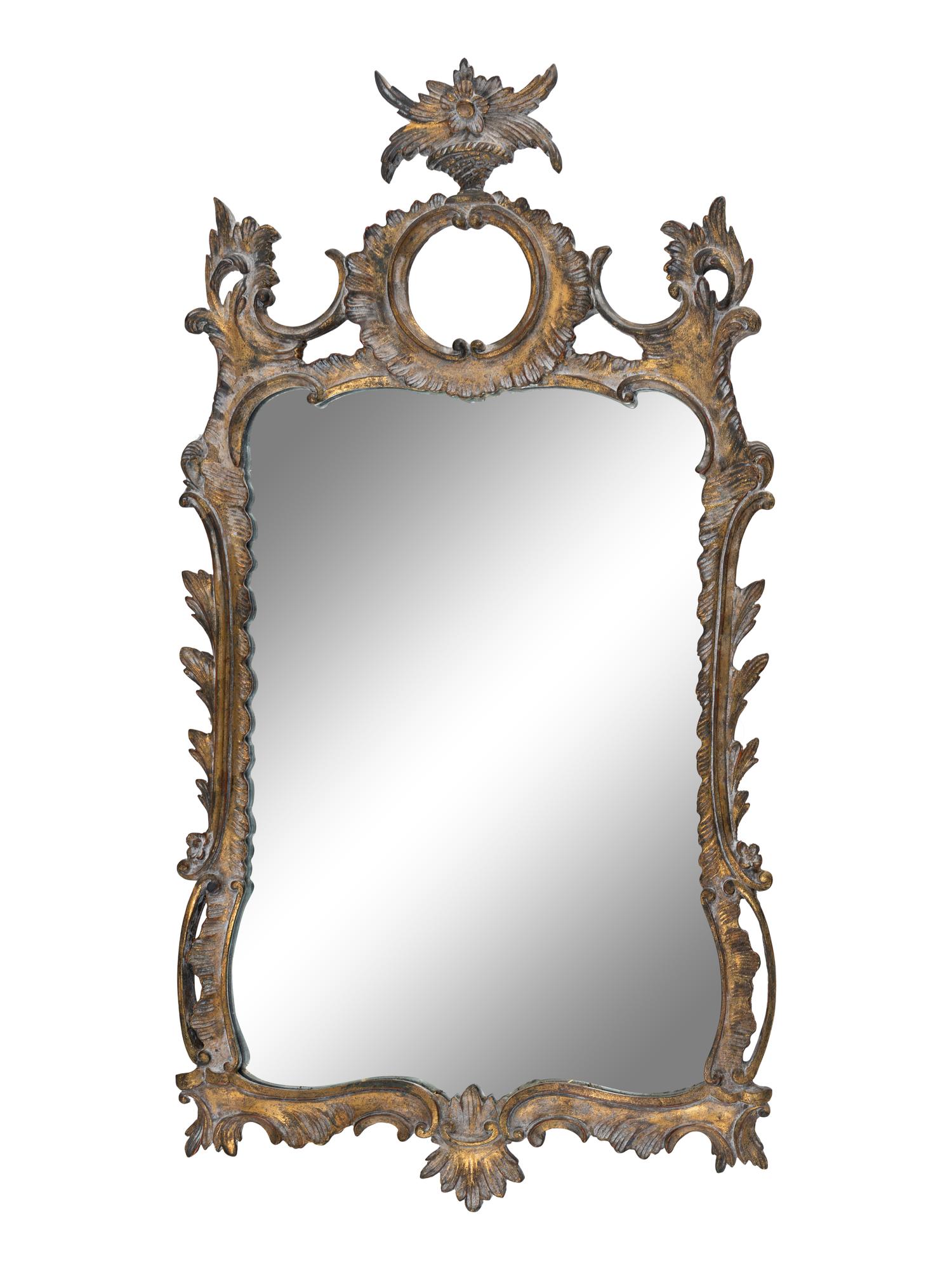 A Pair of Rococo Style Giltwood Mirrors